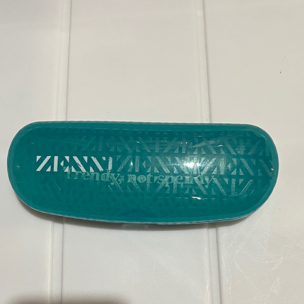 $1 Add-On Glasses Case Hard Lined Snap Closure Bright Teal Blue-Green Color